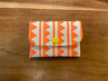 Load image into Gallery viewer, Card wallet - Neon orange zig zag stripe (vertical pattern)