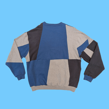 Load image into Gallery viewer, Blue & Grey Patchwork Sustainable Sweatshirt
