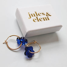 Load image into Gallery viewer, Flower Hoops - Blue