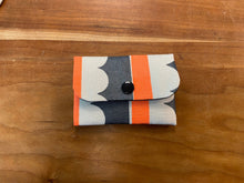 Load image into Gallery viewer, Card wallet - Black scallop and Neon orange stripe
