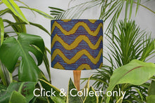 Load image into Gallery viewer, Olive &amp; Blue Wavey Line Print Lampshade
