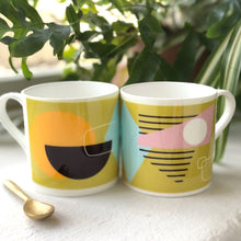 Load image into Gallery viewer, Mustard Abstract Painting Bone China Mug
