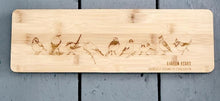 Load image into Gallery viewer, Garden Birds bamboo long food board (no handle)
